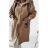 Kabát baránkový flaušový dlhý rukáv dámsky (S/M/L ONE SIZE) TALIANSKA MÓDA IMWBL23012