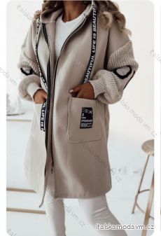 Kabát flaušový oversize dlhý rukáv dámsky (S/M/L ONE SIZE) TALIANSKA MÓDA IMWBL23015