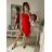 Šaty elegantní carmen krátké bez rukávu dámské (S/M ONE SIZE) ITALSKá MóDA IM322308/DR červená S/M
