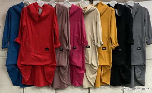 Šaty mikinové dlhý rukáv dámske nadrozmer (XL/2XL ONE SIZE) TALIANSKA MÓDA IMC23419