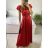 Šaty dlouhé společenské krátký rukáv dámské (S/M ONE SIZE) ITALSKá MODA IM323125/DU S/M královská modrá