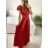 Šaty dlouhé společenské krátký rukáv dámské (S/M ONE SIZE) ITALSKá MODA IM323125/DU S/M královská modrá