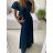 Šaty dlouhé společenské krátký rukáv dámské (S/M ONE SIZE) ITALSKá MODA IM323125/DU S/M královská modrá