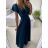 Šaty dlouhé společenské krátký rukáv dámské (S/M ONE SIZE) ITALSKá MODA IM323125/DU S/M královská modrá