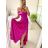 Šaty carmen dlouhé na ramínka elegantní saténové dámské (S/M ONE SIZE) ITALSKÁ MÓDA IMPBB22B22735/DR bílá