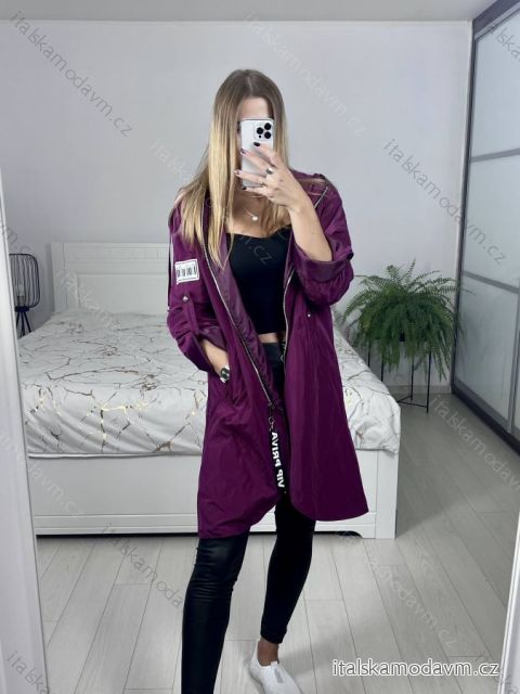 Bunda slabá s kapucí dámská nadrozměr (XL/2XL/3XL ONE SIZE) ITALSKÁ MÓDA IM4221307/DU   fuchsiová   2XL/3XL