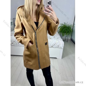 Kabát na zips s kapucňou dlhý rukáv dámsky (S-3XL) TALIANSKA MÓDA IMT22023/DU