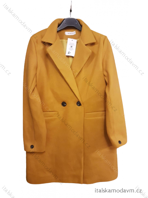 Kabát flaušový dlhý dámsky (S-XL) TALIANSKA MÓDA IMD221107-3/DU horčicová L