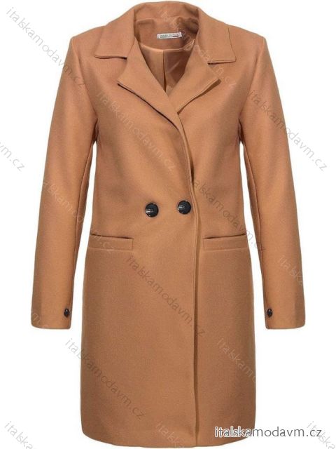 Kabát flaušový dlouhý dámský (S-XL) ITALSKÁ MÓDA IMD221107-4/DU hnědá S