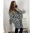 Kabát  dlouhý rukáv dámský nadrozměr (3XL/4XL ONE SIZE) ITALSKÁ MÓDA IMC23346/DU 3XL/4XL bílá