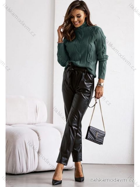 Sveter pletený s rolákom dlhý rukáv dámsky (L/XL ONE SIZE) TALIANSKA MÓDA IMD23766