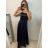 Šaty dlhé elegantné na ramienka dámske (S/M ONE SIZE) TALIANSKA MODA IM323013/DU S/M biela