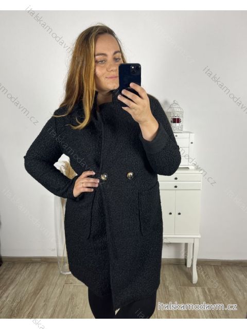 Kabát beránek na knoflíky dámská nadrozměr (XL/2XL ONE SIZE) ITALSKÁ MÓDA IM423BENAA/DU