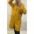 Kabát flaušový na zips dlhý rukáv s kapucňou dámska (uniXL / XL) TALIANSKÁ MÓDA IMC21KAB1 / DR starorůžová