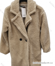 Kabát teddy dlhý rukáv dámsky (S/M ONE SIZE) TALIANSKA MÓDA IMPLI23teddy3614