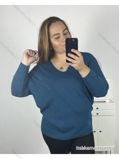 Sveter oversize dlhý rukáv dámsky nadrozměr (3XL/4XL/5XL ONE SIZE) TALIANSKÁ MÓDA IM723KAILA/DU