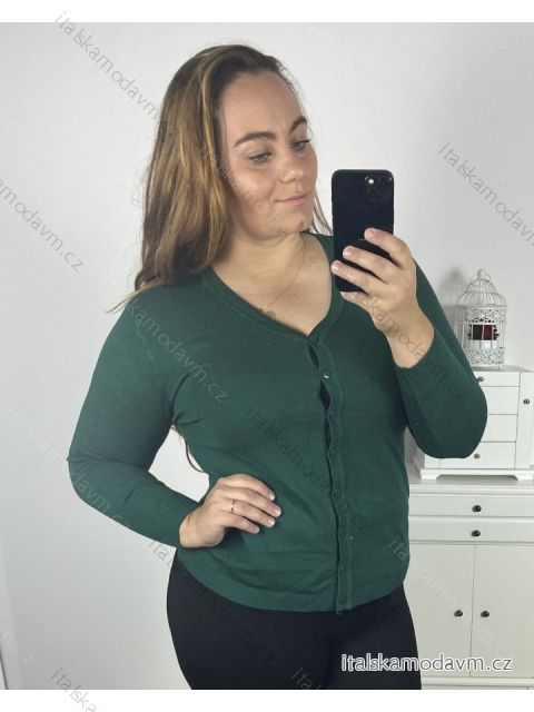 Svetr na knoflíky dlouhý rukáv dámský (M/L ONE SIZE) ITALSKá MODA IM723EVELIN/DU M/L smaragdová