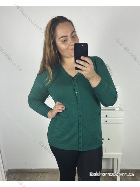 Sveter na knoflíky dlhý rukáv dámsky (XL/2XL ONE SIZE) TALIANSKÁ MÓDA IM723EVELINA/DU
