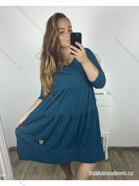 Šaty volnočasové dlouhý rukáv nadrozměr dámske (2XL/3XL ONE SIZE) TALIANSKA MÓDA IM723PENTA