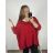 Sveter oversize dlhý rukáv dámsky (S/3XL) TALIANSKA MÓDA IMWAK23CL70102/DR 2XL/3XL červená