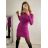 Šaty úpletové s rolákom dlhý rukáv dámske (S/M ONE SIZE) TALIANSKA MÓDA IMM22FD5807/DR -   svetlo šedá
,   S/M
