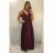 Šaty dlhé letné saténové na ramienka dámske (S/M ONE SIZE) TALIANSKA MÓDA IMM22360 -   vínová
,   S/M