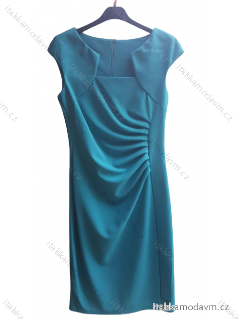 Šaty elegantní společenské dámske (2XL-4XL) TALIANSKA MóDA IMM23CAROL-4 tmavo mintová 5XL