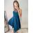 Šaty spoločenské krátke bez rukávu dámske Oriana (S/M ONE SIZE) TALIANSKA MÓDA IM3236287/DU -   ,   S/M