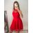 Šaty spoločenské krátke bez rukávu dámske Oriana (S/M ONE SIZE) TALIANSKA MÓDA IM3236287/DU -   ,   S/M