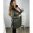 Bunda, Kabát dlouhý rukáv dámská nadrozměr (XL/2XL ONE SIZE) ITALSKÁ MÓDA IM423BELTA/DU XL/2XL Černá