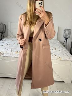 Kabát flaušový dlhý dámsky (S-XL) TALIANSKA MÓDA IMD22901/DU