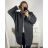 Kabát baránkový na zips dámsky nadrozmer (3XL/4XL ONE SIZE) TALIANSKA MÓDA IM723052/DUR 3XL / 4XL svetlo šedá