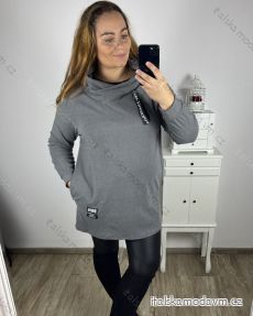 Mikina oversize predĺžená dlhý rukáv dámska nadrozmer (2XL/3XL ONE SIZE) TALIANSKA MÓDA IM423ALISA