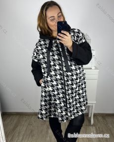 Kabátna zip s kapucí dlhý rukáv dámska nadrozmer (3XL/4XL ONE SIZE) TALIANSKA MÓDA IM423GIOA