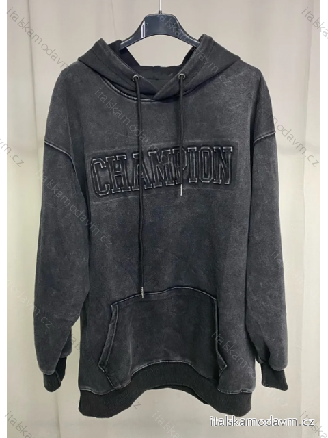Mikina s kapucňou dlhý rukáv dámske (S/M ONE SIZE) TALIANSKA MÓDA IMPLP2338400016