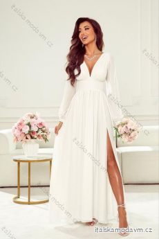 Šaty dlhé spoločenské svadobné dlhý rukáv dámske nadrozmer (34-46) POLSKÁ MÓDA PMLWD23SOFIA