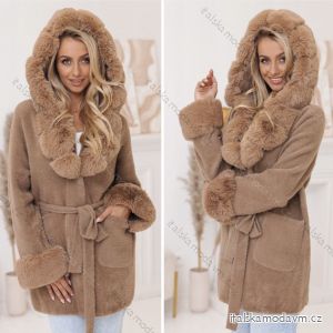 Kabát s kapucňou dlhý rukáv dámsky (S/M ONE SIZE) TALIANSKA MÓDA IMWA234053