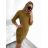 Šaty klasik teplé dlouhý rukáv dámské (S/M ONE SIZE) ITALSKÁ MÓDA IMD231079/DU šedá S/M