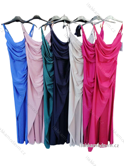 Šaty dlhé elegantné na ramienka dámske (S/M ONE SIZE) TALIANSKA MODA IM323ESTER