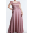 Šaty dlouhé elegantní společenské krátký rukáv dámské (S/M ONE SIZE) ITALSKÁ MÓDA IMPSH2380706