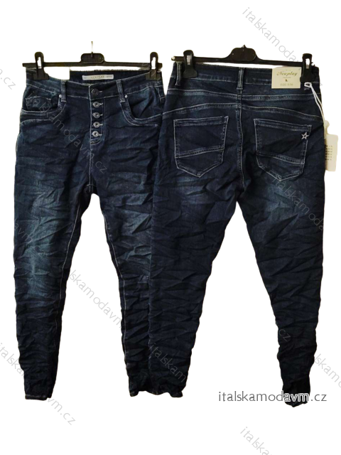 Rifle jeans baggy dlouhé dámské (34-42) NEWPLAY MA233213/DU tmavě modrá 36