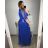 Šaty spoločenské elegantné dámske (L/XL ONE SIZE) TALIANSKA MODA IMS23DIANA/DR L/XL kráľovská modrá