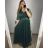 Šaty spoločenské elegantné dámske (L/XL ONE SIZE) TALIANSKA MODA IMS23DIANA/DR L/XL smaragdová