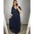Šaty spoločenské elegantné dámske (L/XL ONE SIZE) TALIANSKA MODA IMS23SANDRA/DR L/XL kráľovská modrá