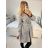 Kabát flaušový dámsky (S/M ONE SIZE) TALIANSKA MÓDA IM723050/DU S/M Čierno-biela