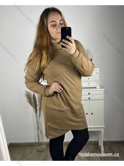 Šaty teplé dlhý rukáv dámske nadrozmer (2XL/3XL/4XL ONE SIZE) TALIANSKA MÓDA IM423750