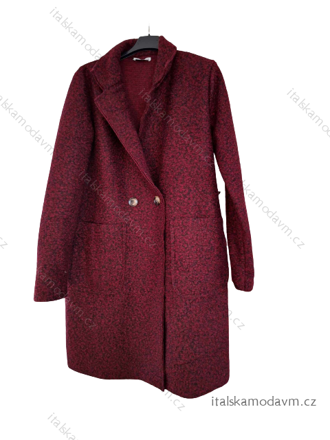 Kabát baránok na knoflíky dámska nadrozmer (XL/2XL ONE SIZE) TALIANSKA MÓDA IM423BENAA/DU   vínová
   XL/2XL