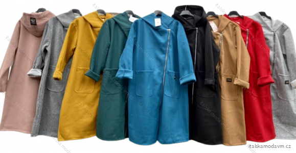Kabát flaušový na zips dámsky (XL/2XL ONE SIZE) TALIANSKA MÓDA IMD23818