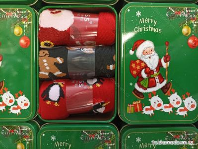 Ponožky teplé Vianočné pánske krabička 3 páry  (39-42, 43-46) EMI ROSS ROS23003
