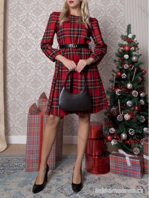 Šaty elegantný vianočný dlhý rukáv dámske (S/M ONE SIZE) TALIANSKA MÓDA IMM23M56726